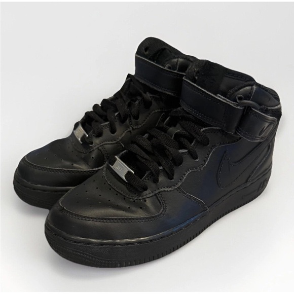 Nike Other - Nike Air Force 1 High Triple Black Youth Sneakers Size 4Y Women 5.5 Clean